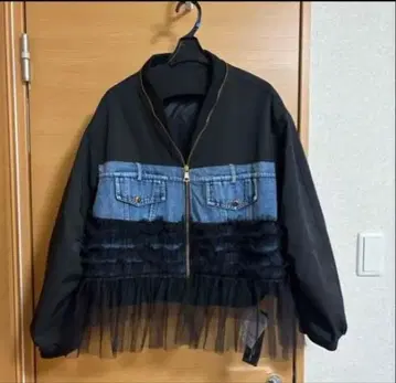 seven fairy 택 포함 새상품 데님 절개 프릴 블루종