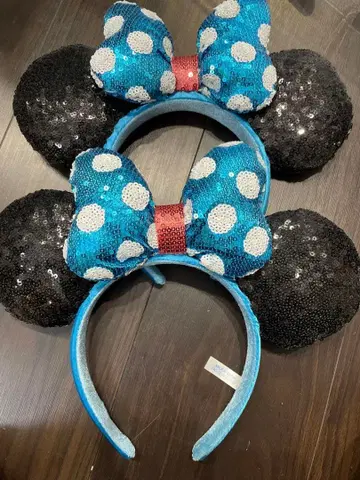 디즈니 스타일 머리띠 파랑과 블랙 2개 세트