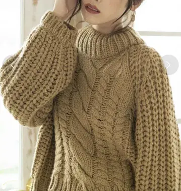 정가 6500엔 리젝시 케이블 니트