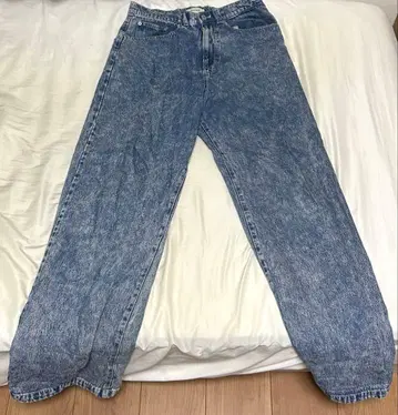 하이웨스트 와이드 스트레이트 빈티지 워시 데님 팬츠 M