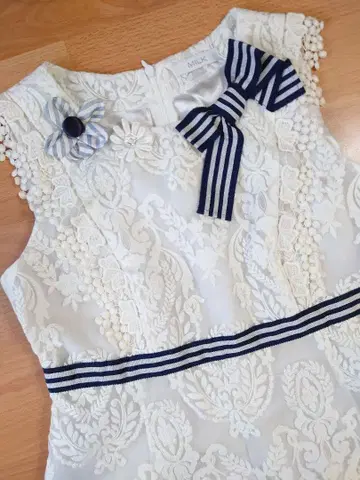 MILK 전체 레이스 원피스 오버롤 스커트 밀크