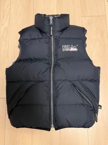 90s 퍼스트 다운 USA 짧은 기장 두꺼운 다운 베스트 리버서블