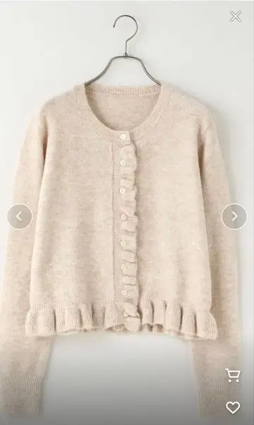 LOWRYS FARM 쁘띠 프릴 가디건 L S 베이지