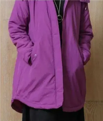 oandi 오앤아이 안감 퀼팅 하프 코트 핑크 퍼플