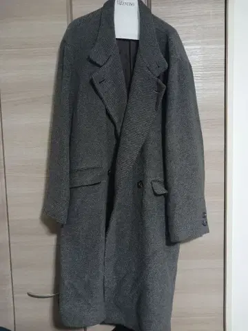 고급 더블 브레스트 체스터 코트