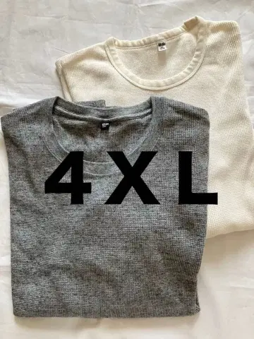 유니클로 와플 서멀 롱T 2장 세트 4XL 온라인 한정판