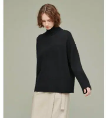 택 포함 새상품 uncrave 울 터틀넥 스웨터 블랙