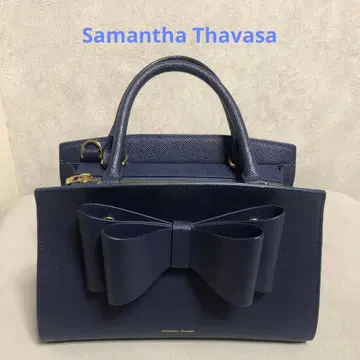 사만다 타바사 리본 포함 네이비 핸드백(숄더백) 새상품급