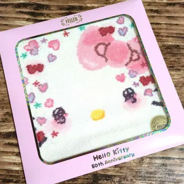 [ 단종품 ] 페이 50주년 기념 헬로키티 손수건