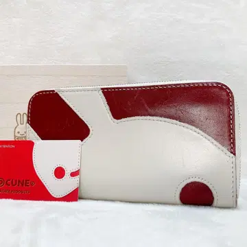 예쁜 CUNE 장지갑 가죽 롱 월렛 꽃그램 도치기 가죽 로고