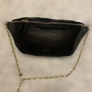 [ 새상품급 ] agnes b. 에네스베 바디백 램 가죽 블랙