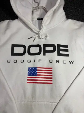 메이드인 L.A DOPE BOUGIE CREW 성조기 화이트 후드티