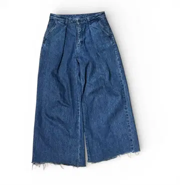 배기 데님 짙은 블루