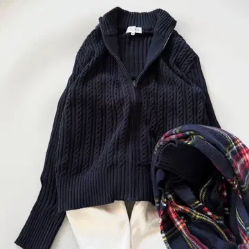 매킨토시 런던 지그업 가디건 케이블 코튼