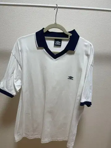 UMBRO 피케 셔츠 화이트/네이비 M