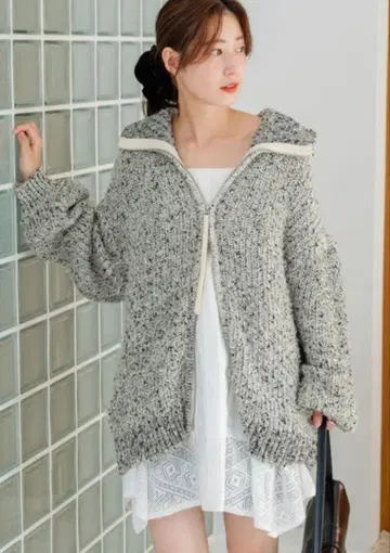 더블 지퍼 MIX 하이넥 ZIP 니트