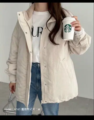 스탠드 카라 볼륨 충전솜 다운 자켓 andme