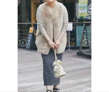 택 포함 새상품 리버서블 인조 모피 베스트