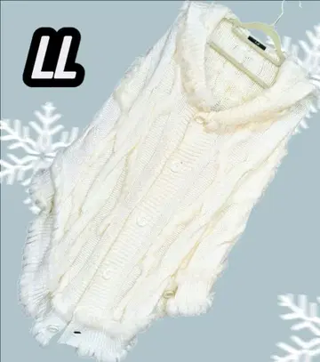 [ 인기 ] 아이보리 케이블 짜임 판초 LL