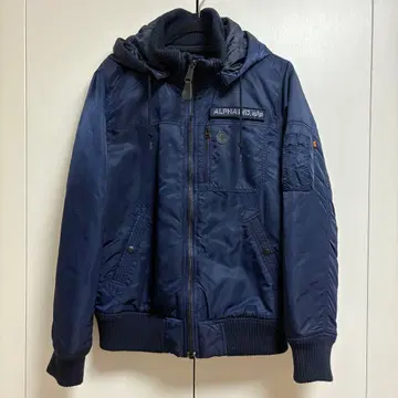 알파 ma-1 자켓 네이비 후드 충전솜 플라이트 밀리터리