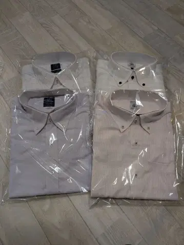 체크 무늬 비즈니스 셔츠 4장 세트