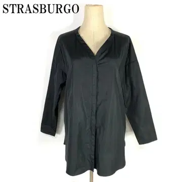 LA2437 스트라스부르고 노카라 셔츠 블라우스 블랙 긴팔 38