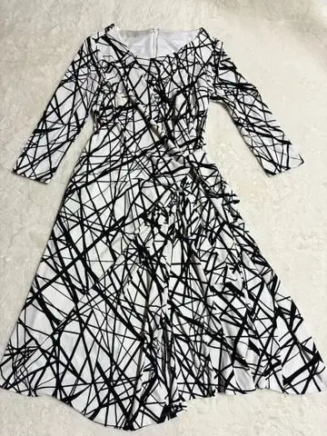 쿠 드 샹스 카슈쿨 디자인 원피스 올 패턴 벨트 M 사이즈