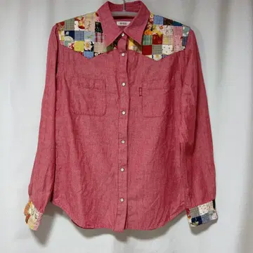 #핑크하우스 바지 셔츠 패치워크 패턴 새상품급