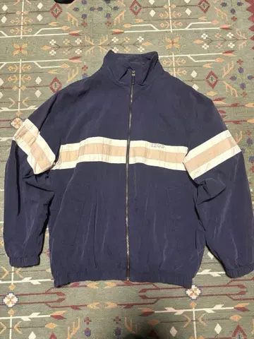 IZOD 네이비 스트라이프 나일론 자켓 구제 의류