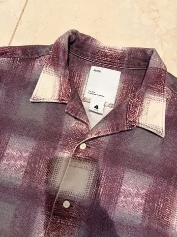 alone 프린트 플란넬 셔츠 XL