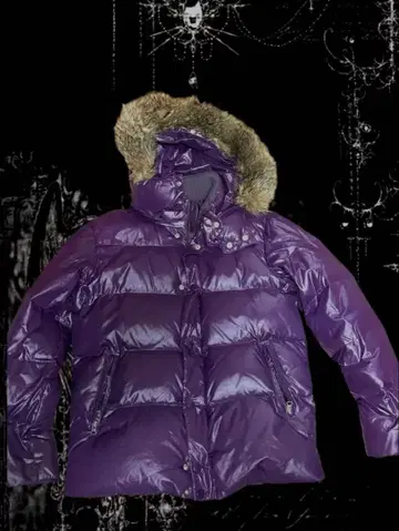 GAP 퍼 다운 재킷 퍼플 그런지 y2k 헤이세이 시크 스타일