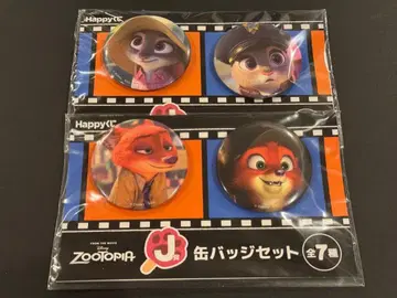 주토피아 해피 복권 주디 닉 캔뱃지 2개 세트