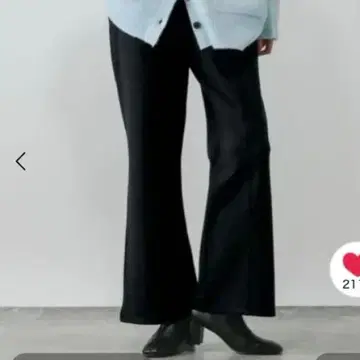 GLOBAL WORK 블랙 L 사이즈 따뜻한 플레어 팬츠