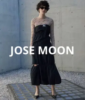 JOSE MOON 조제문 랜덤 개더 베어 드레스 블랙