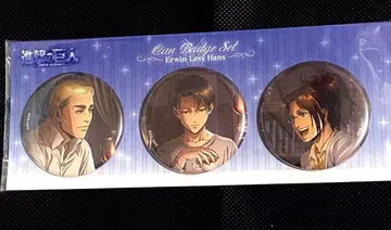 진격의 거인 엘빈 & 리바이 & 한지 캔뱃지 세트