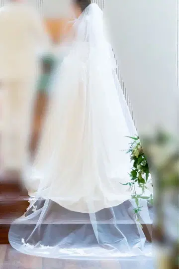롱 웨딩 베일 화이트 그로브