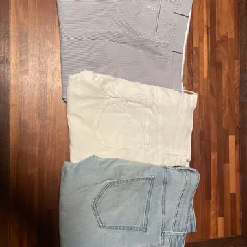 스키니 데님 3세트 스트라이프 화이트 라이트 블루