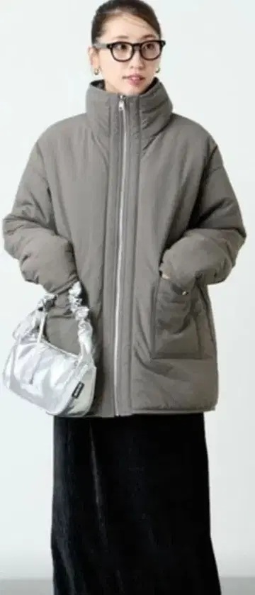 FREAK'S STORE 스탠드 카라 리버서블 보아 블루종 그레이