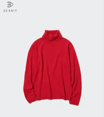 레드 터틀넥 캐시미어 니트 스웨터 L