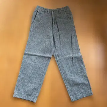 블랙 샴브레이 코버트 팬츠 헤링본 유로 빈티지