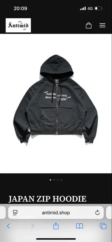 Antimid JAPAN ZIP HOODIE black