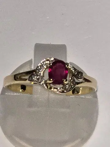 귀여운 루비와 다이아몬드 K10 1.5g 반지 11호