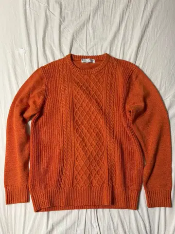EDIFICE 오렌지 케이블 니트 스웨터