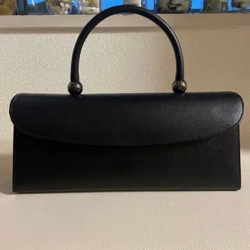 하마노 로얄 흑주  포멀 핸드백 소가죽 블랙 원형 구슬