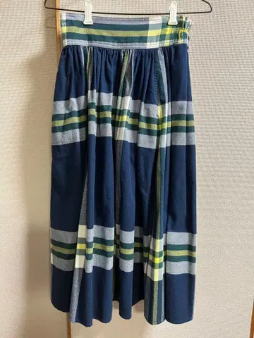 BEAMS BOY 빅 타탄 스커트 네이비