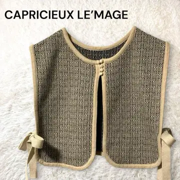 카프리슈레마쥬 키카 자카드 베스트 파이핑 사이드 리본 레이어드