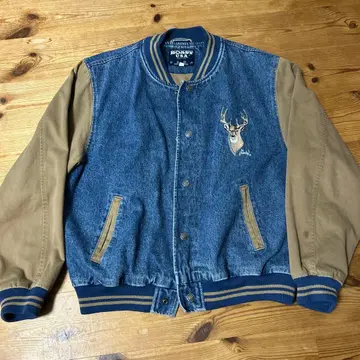 사슴 자수 데님 자켓