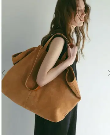 ETRE TOKYO 스웨이드 빅 토트백 베이지