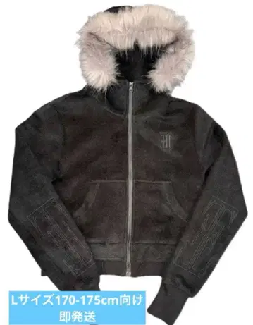 no E mosen 퍼 후드 블루종 후드티 y2k opium