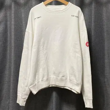 CAV EMPT 화이트 크루넥 트레이닝복